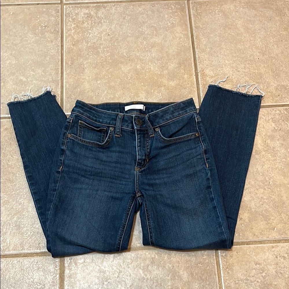 LC Lauren Conrad Blue Ankle Cropped Jeans